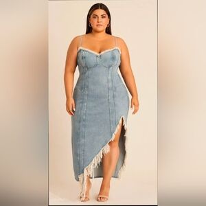 Good American Blue Denim Dress